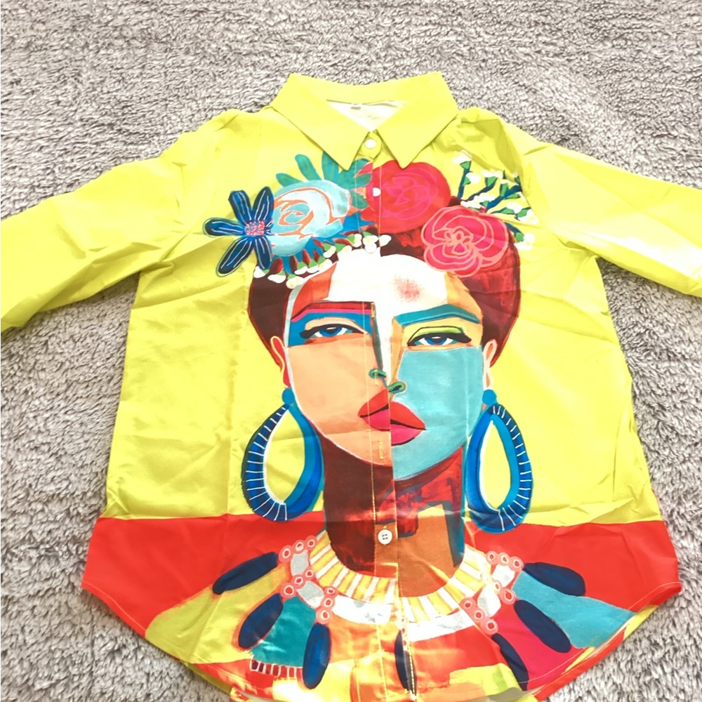 Vibrant Artistic Button-Up Shirt (new)